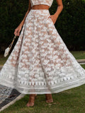 Skirt Maxi A-Line Bersulam Palma