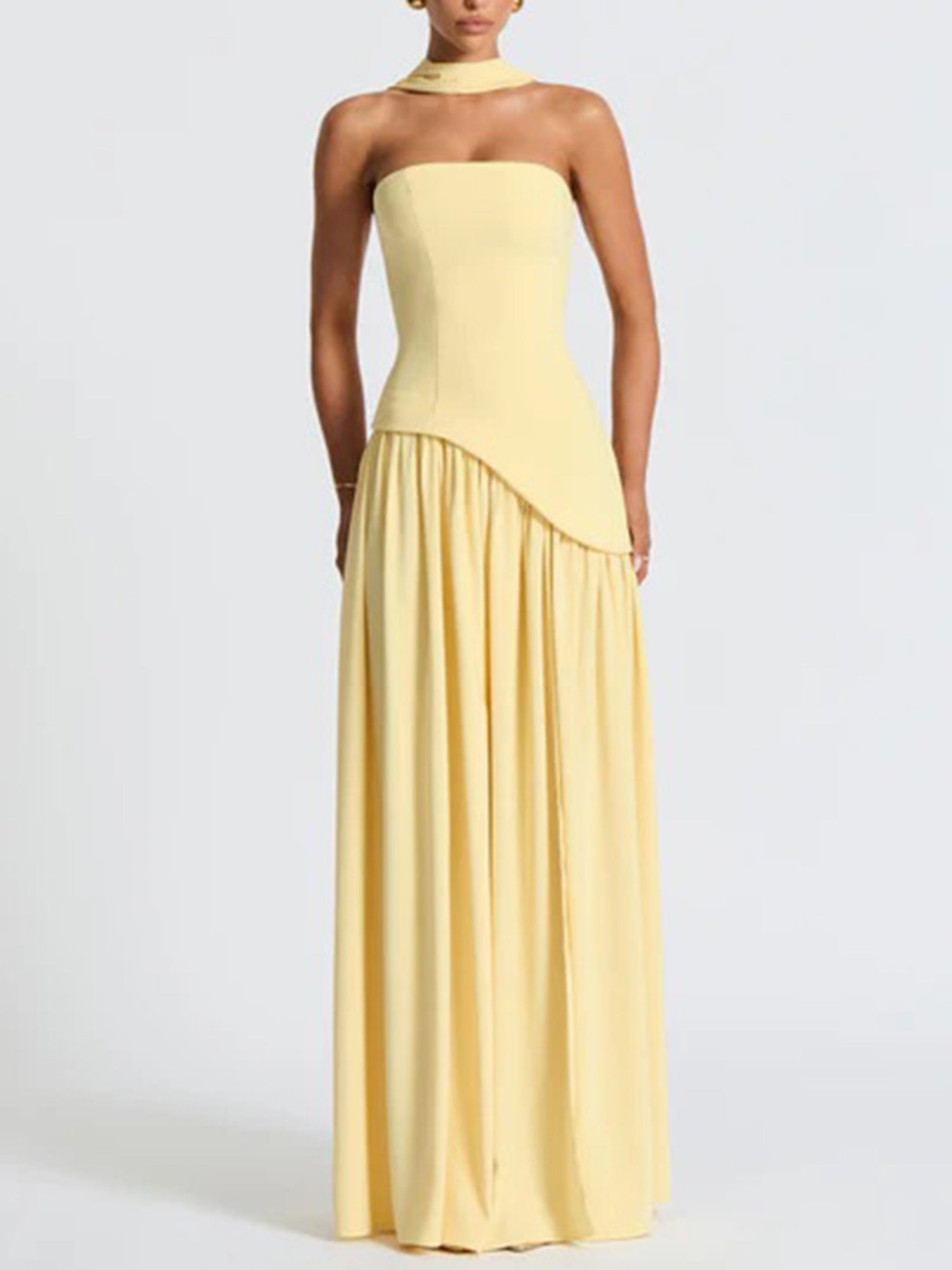 Slit Veil Maxi Dress