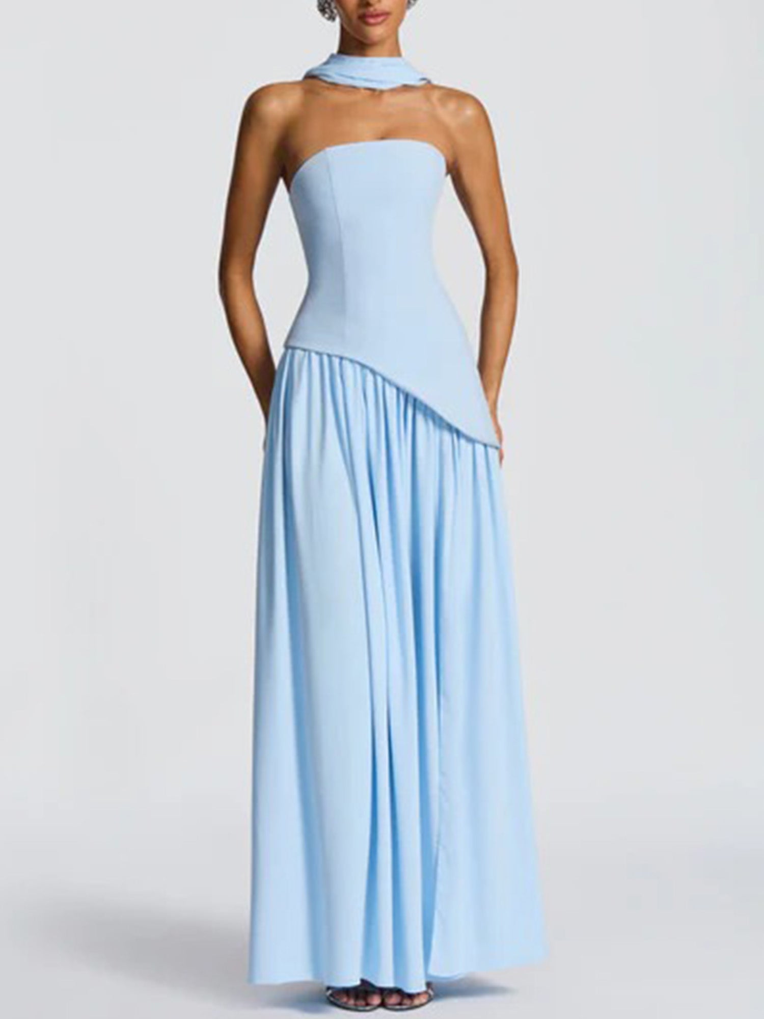 Slit Veil Maxi Dress