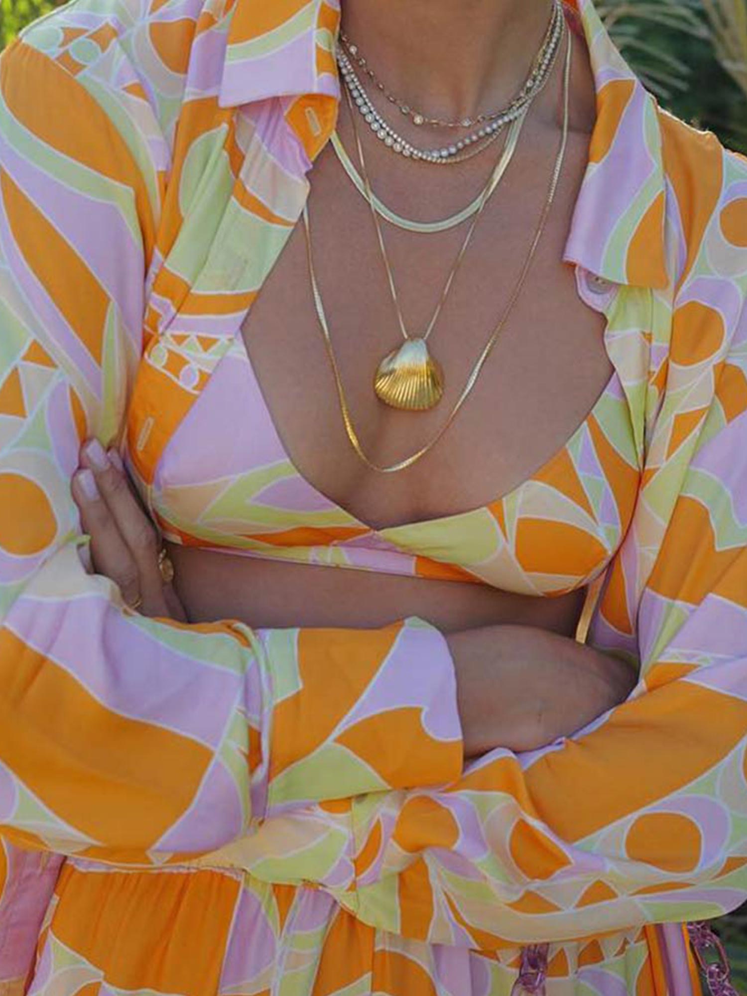 Bralette Cetakan Grafik Pantai Tropika