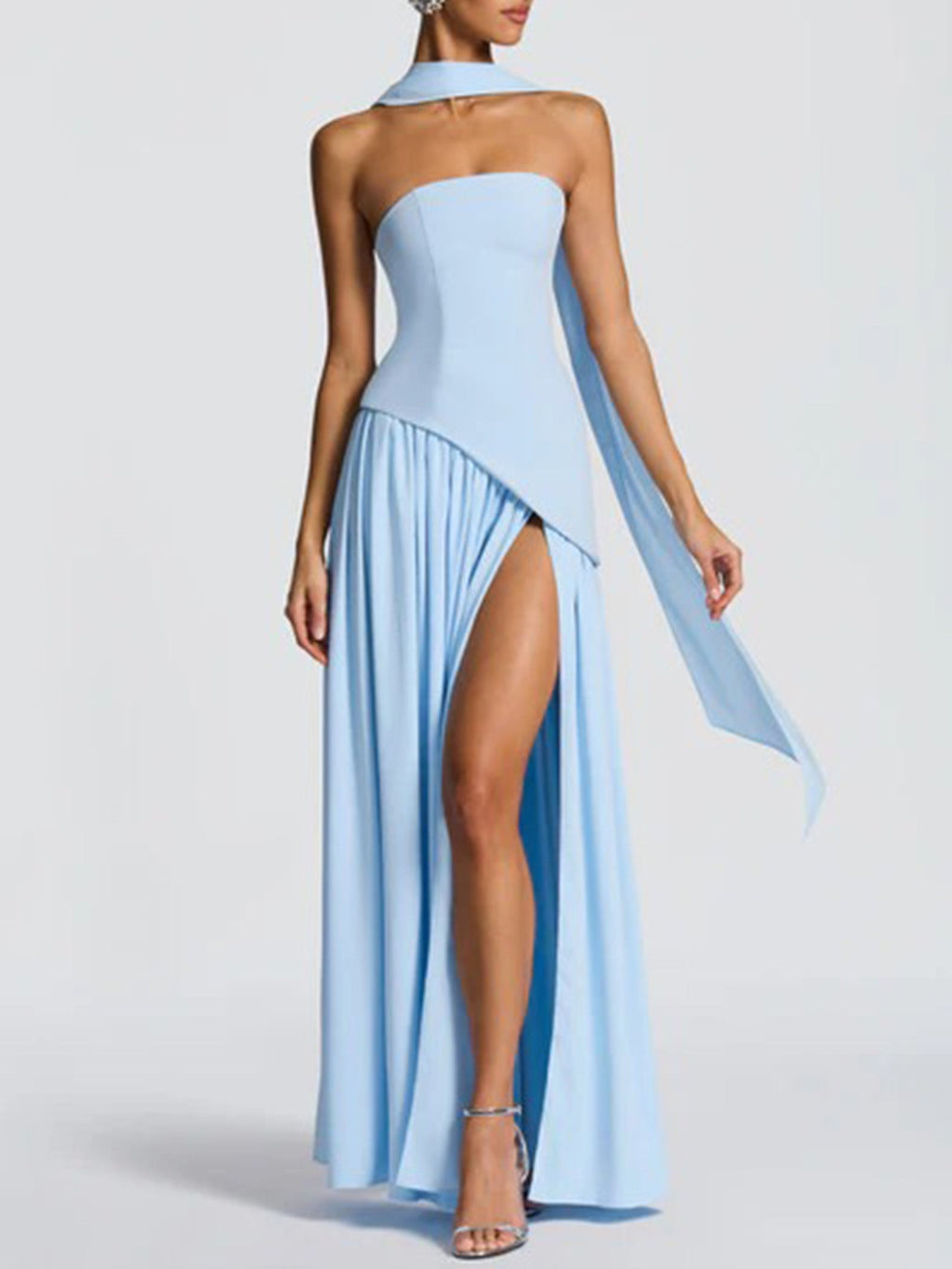 Slit Veil Maxi Dress