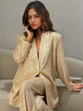 Blazer Berpayet Metalik