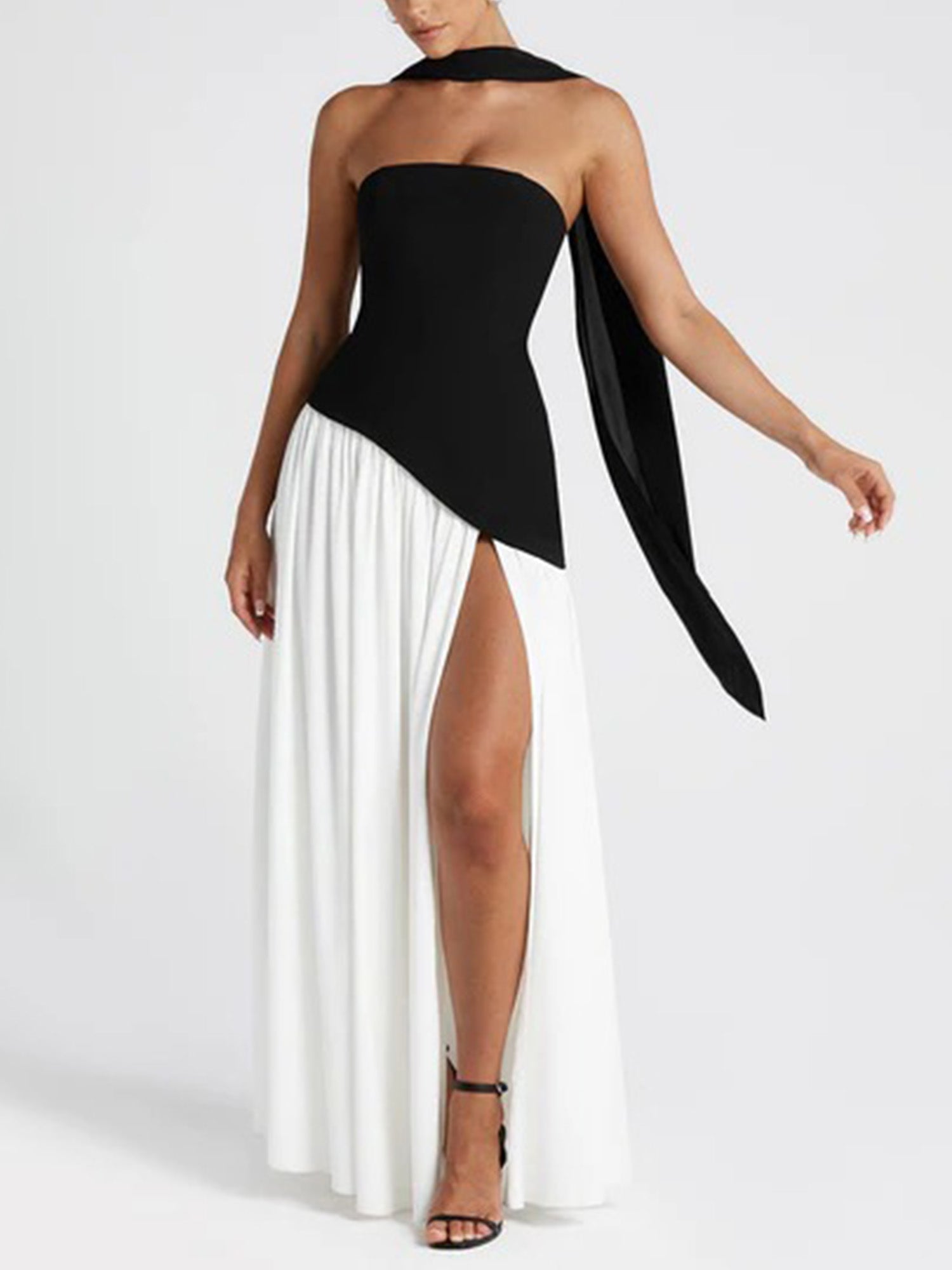 Slit Veil Maxi Dress