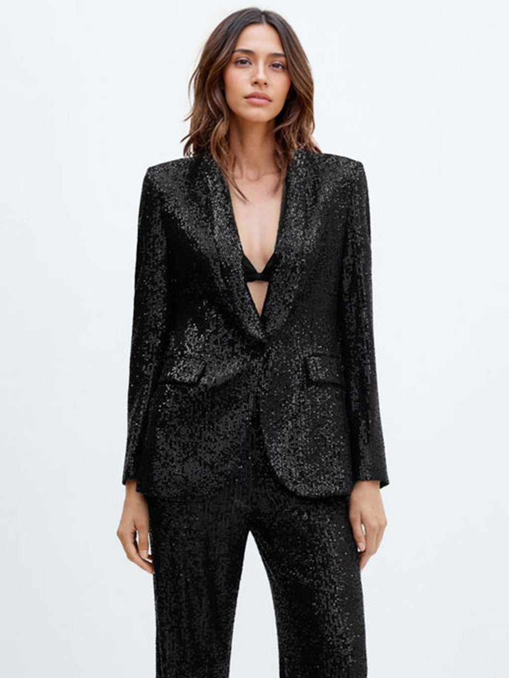 Blazer Berpayet Metalik