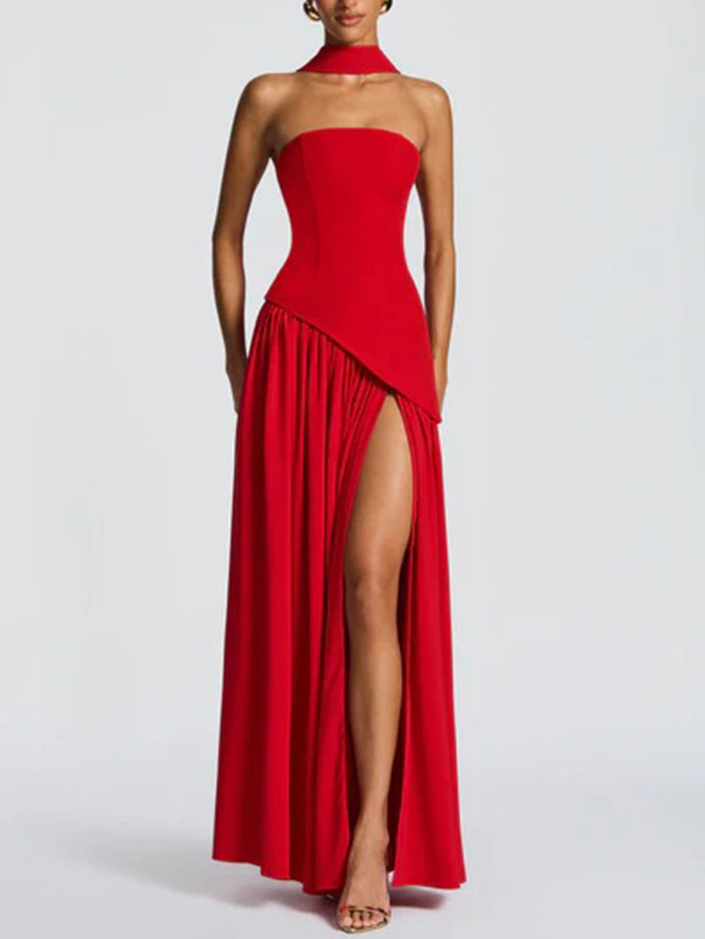 Slit Veil Maxi Dress