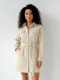 Belted Drop Shoulder Dress Vintage Utility