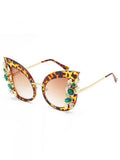 Classic Retro Cat-Eye Diamond Sunglasses