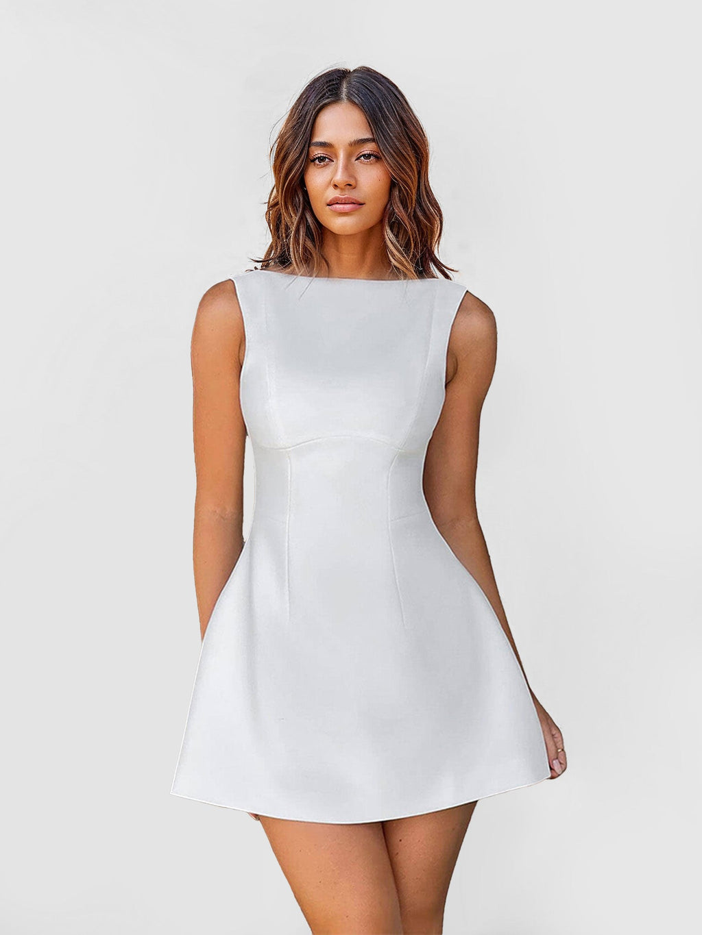 Gaun Mini A-Line Ringkas
