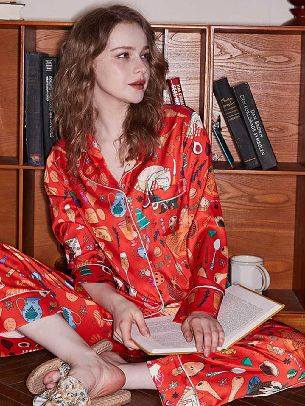 Set Pajama Bercetak Pencuci Mulut