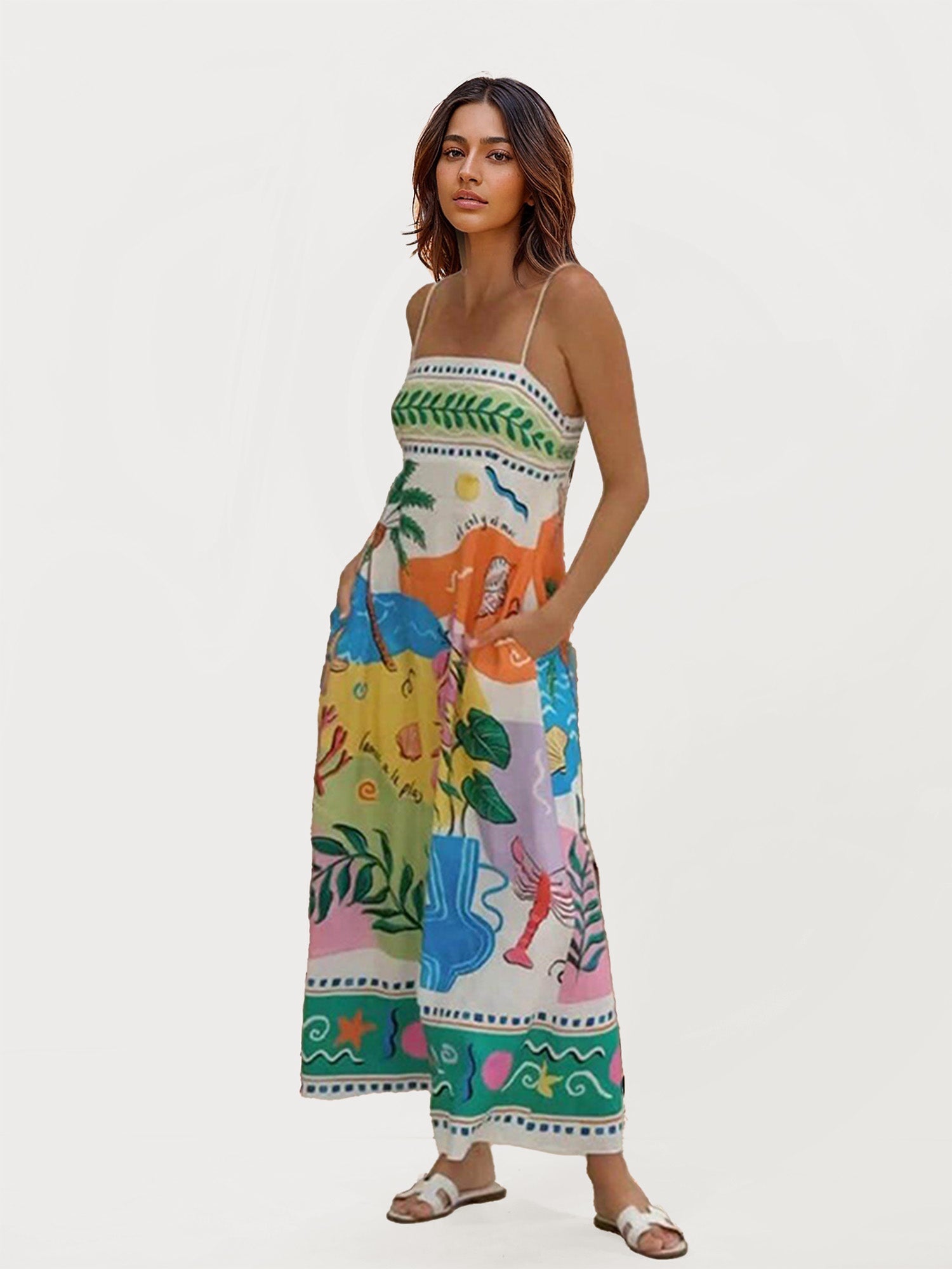Tropical Maxi Dress with Bold Prints