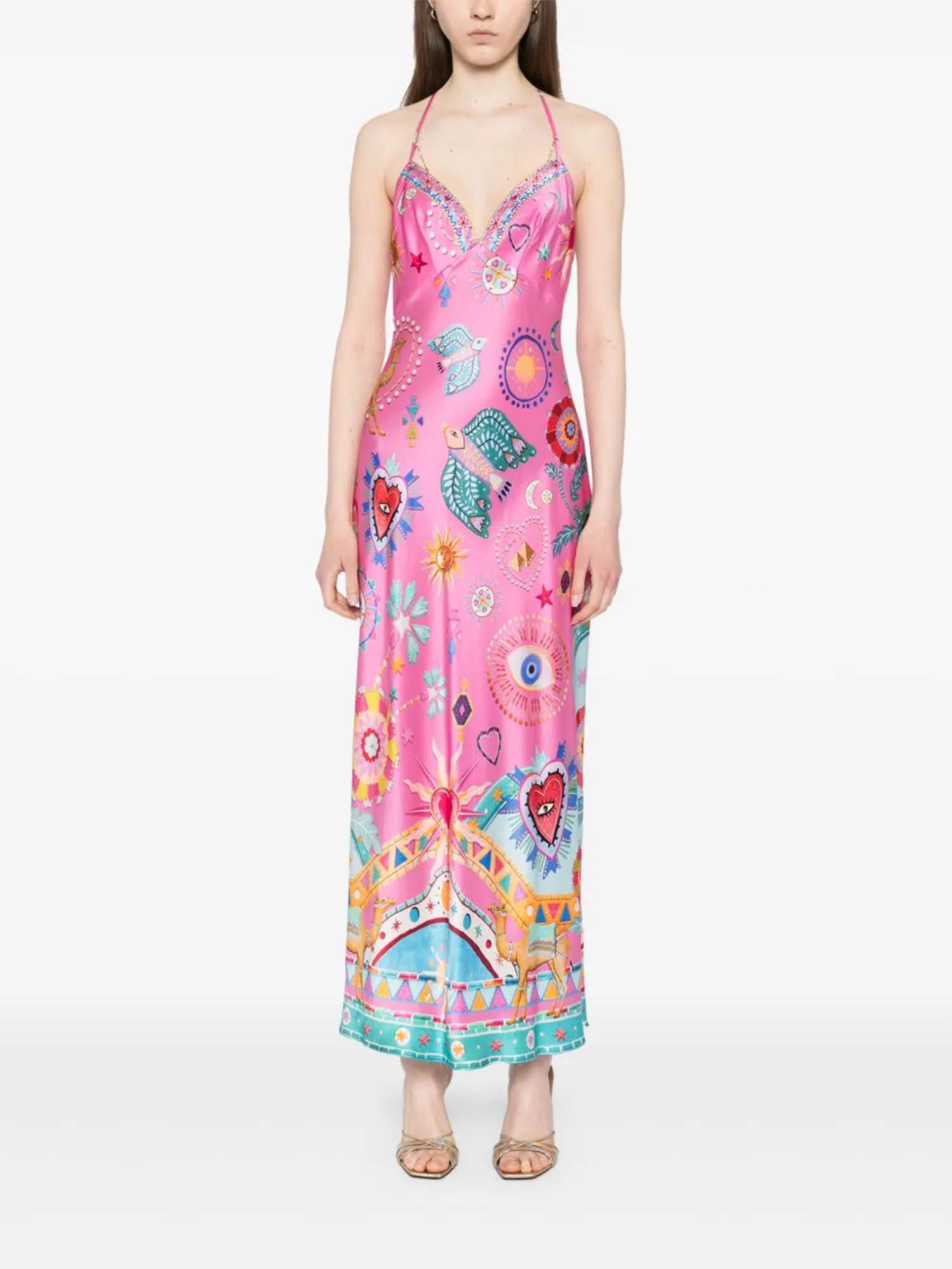 Psychedelic Bloom Printed Maxi Dress