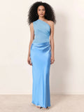 Blue Bold Maxi Dress Party Elegance