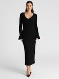 Black Ribbed Reverie Maxi Dress