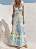Santorini Charm Halter Maxi Dress
