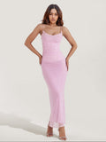 Ruched Lace Maxi Dress