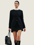 Set Blazer Berbutang Hitam