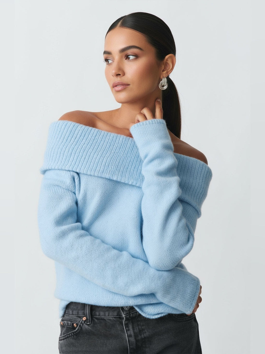 Baju Kolar Off Shoulder Padanan Serbaguna Manis