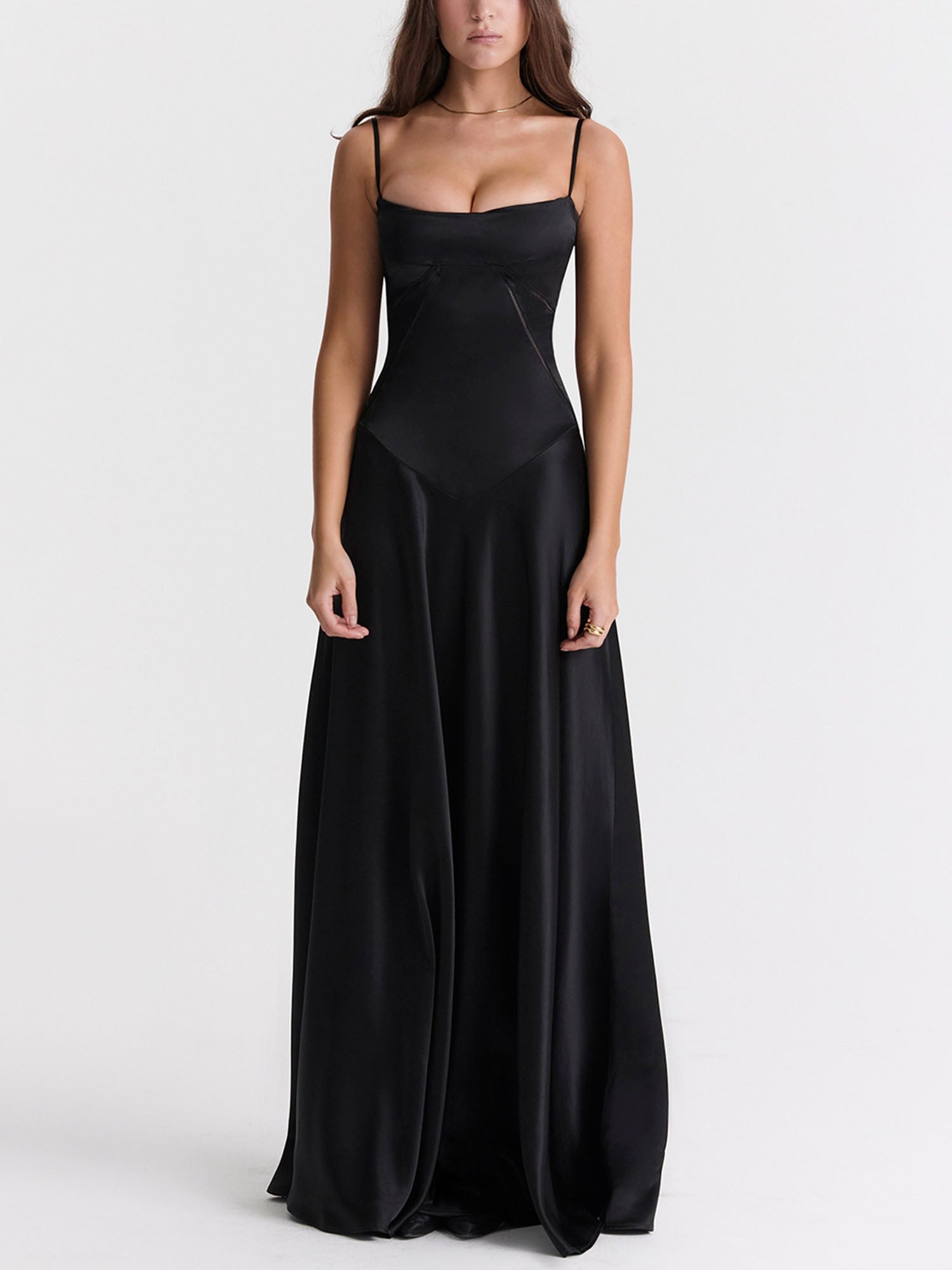 Black Spaghetti Strap Maxi Dress