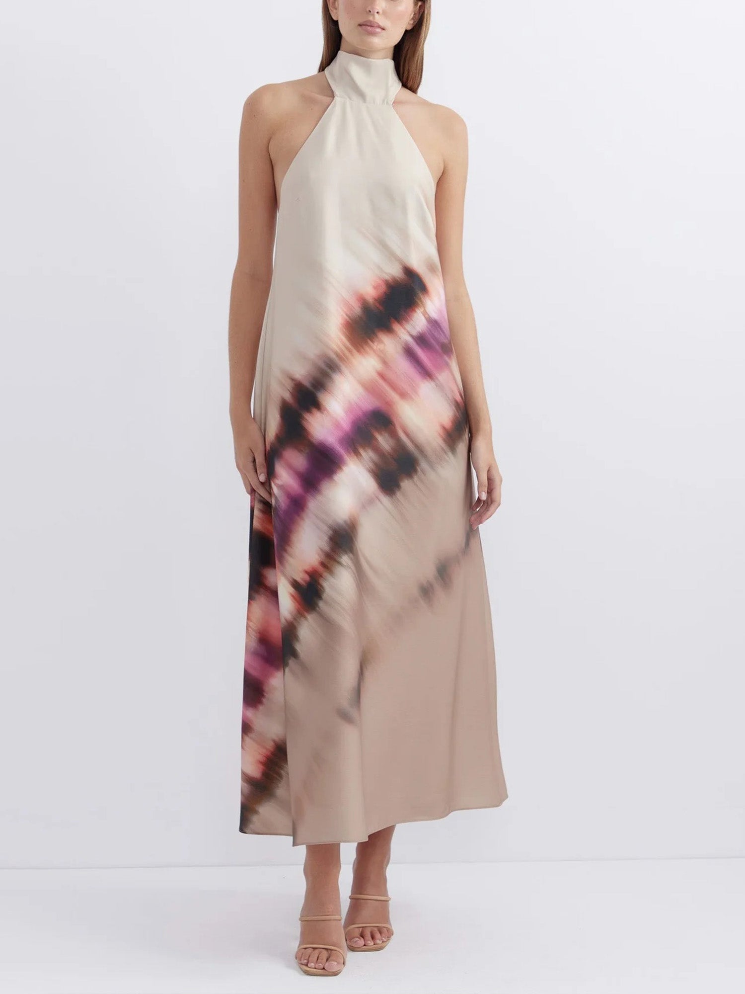 Blush Tide Halter Tie-Dye Maxi Dress