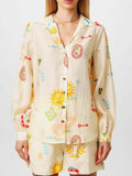 Sunlit Harmony Printed Shirt & Shorts Set