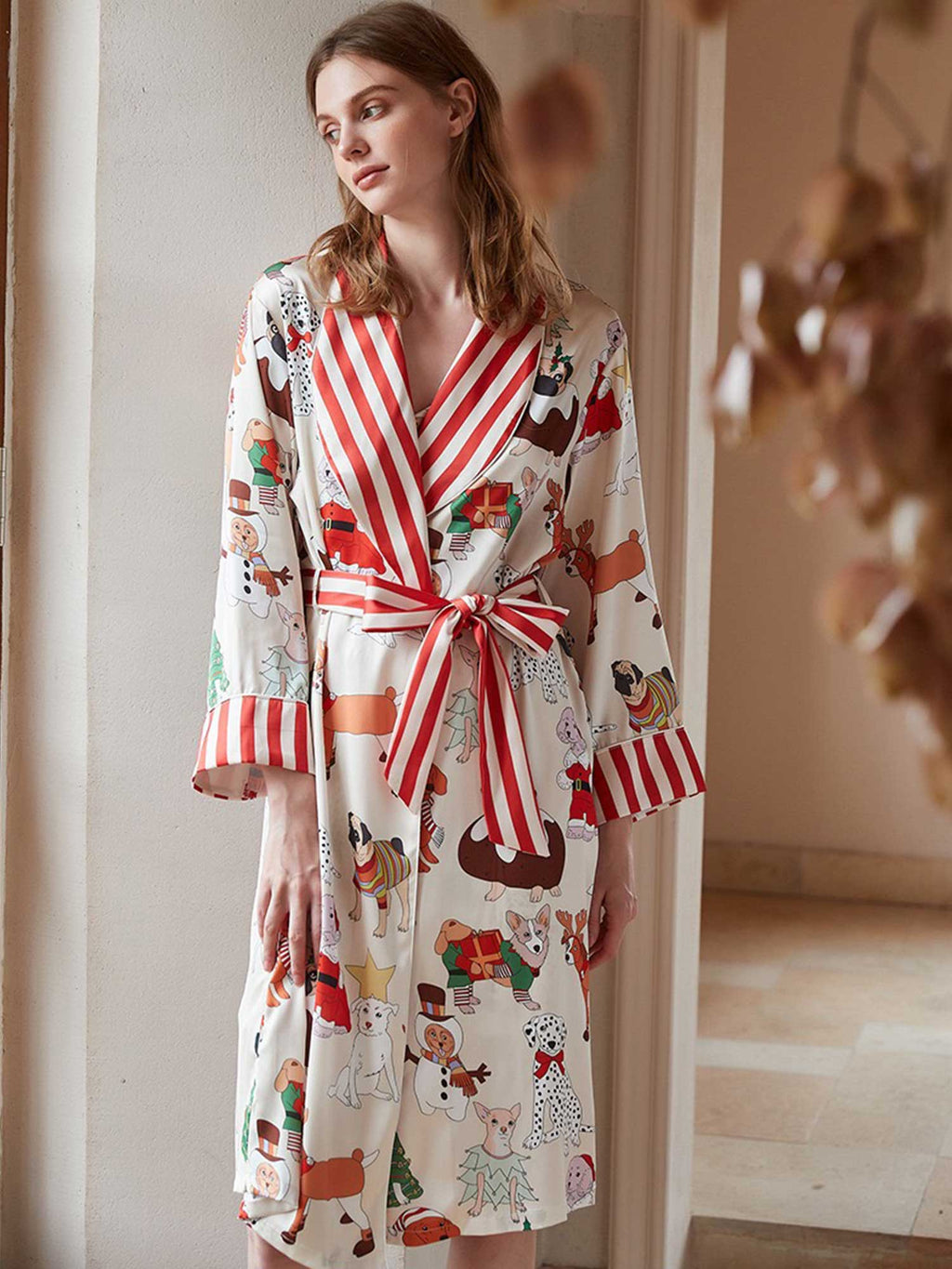 Cartoon Dog Print Robe