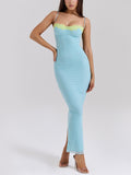 Blue Corset Bodycon Maxi Dress