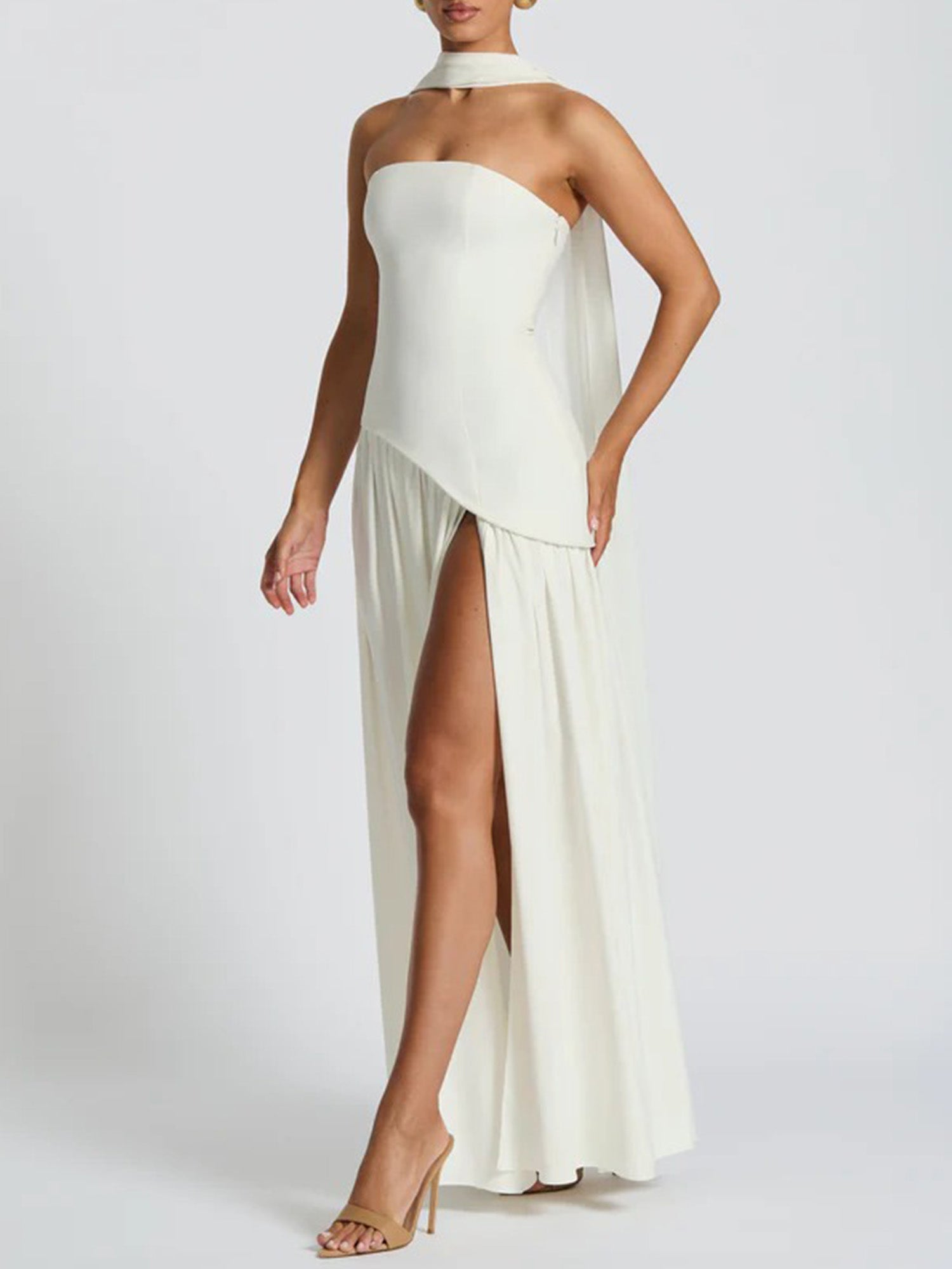 Slit Veil Maxi Dress