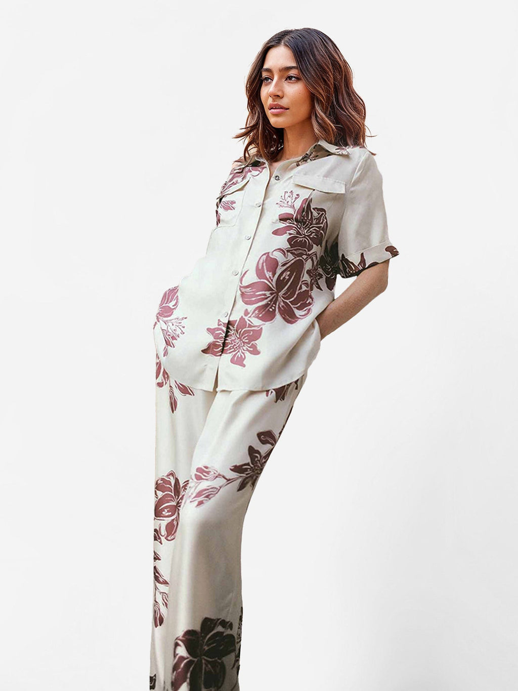 Floral Elegance Oversized Shirt