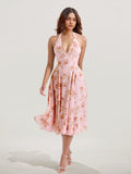Floral Pattern Midi Dress for Elegance