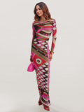 Bohemian-Inspired Abstract Print Maxi Dress