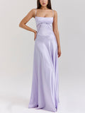 Purple Spaghetti Strap Maxi Dress