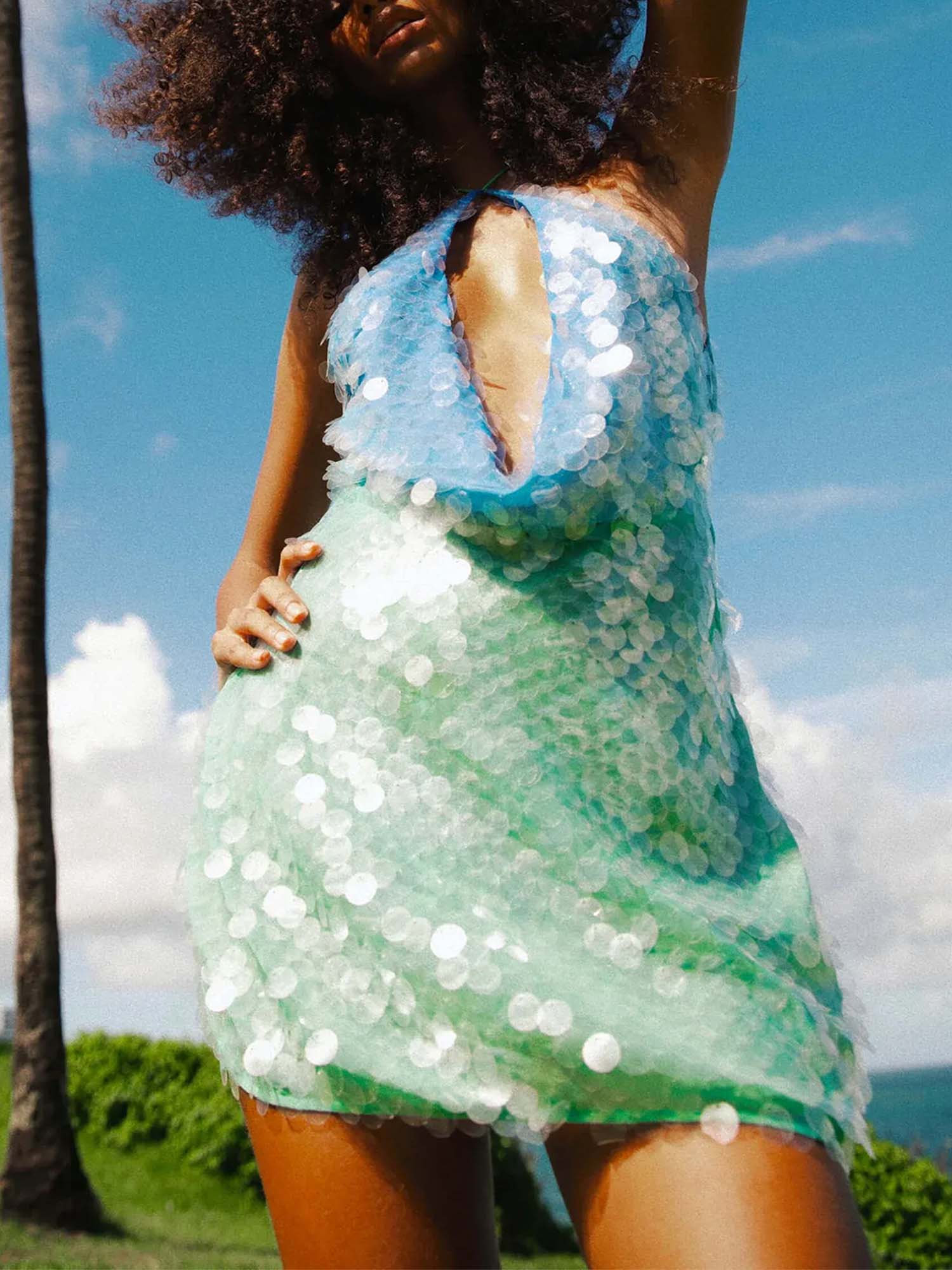green sparkly halter dress Fluorescents Halter Mini Dress | Green | Womens