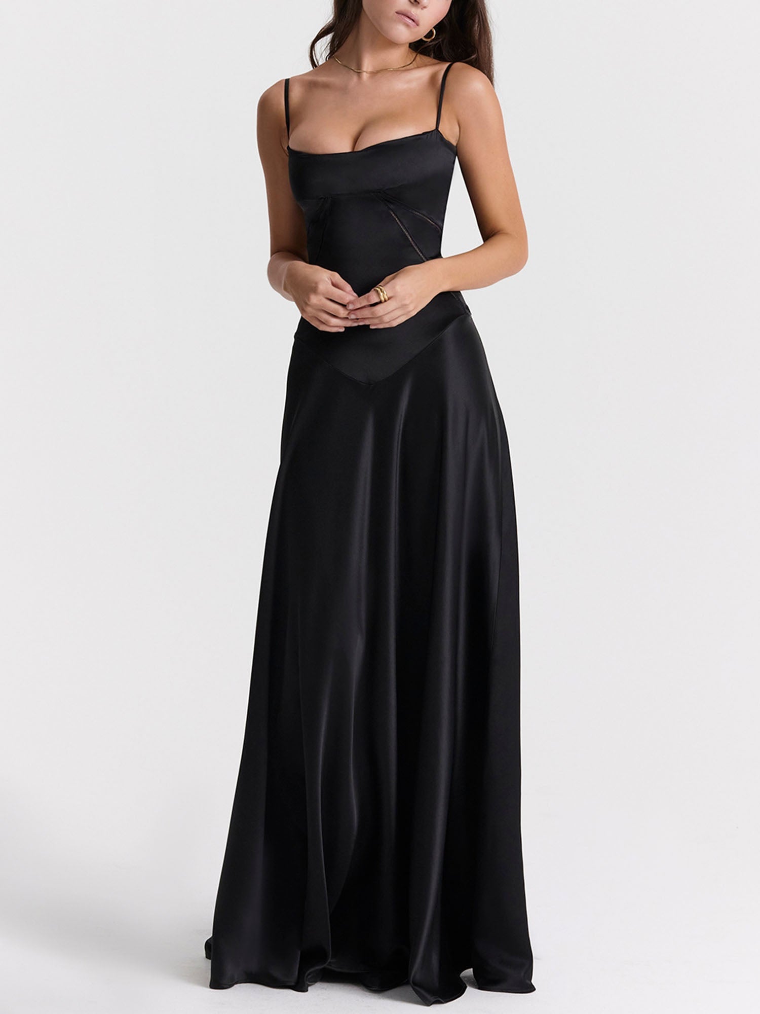 Black Spaghetti Strap Maxi Dress