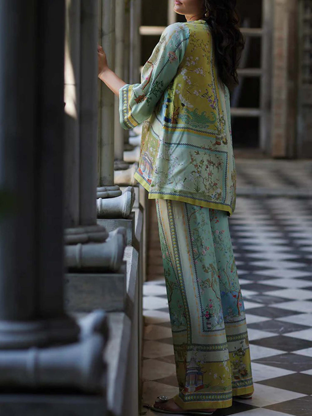 Serene Botanical Wide-Leg Pants