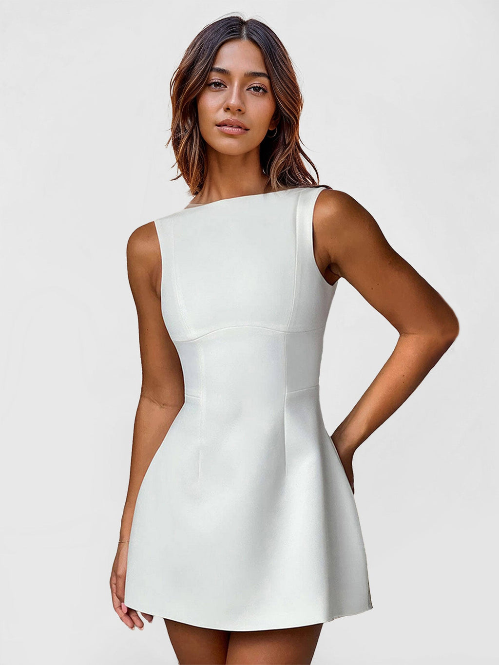 Gaun Mini A-Line Ringkas
