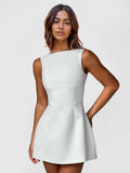 Gaun Mini A-Line Ringkas