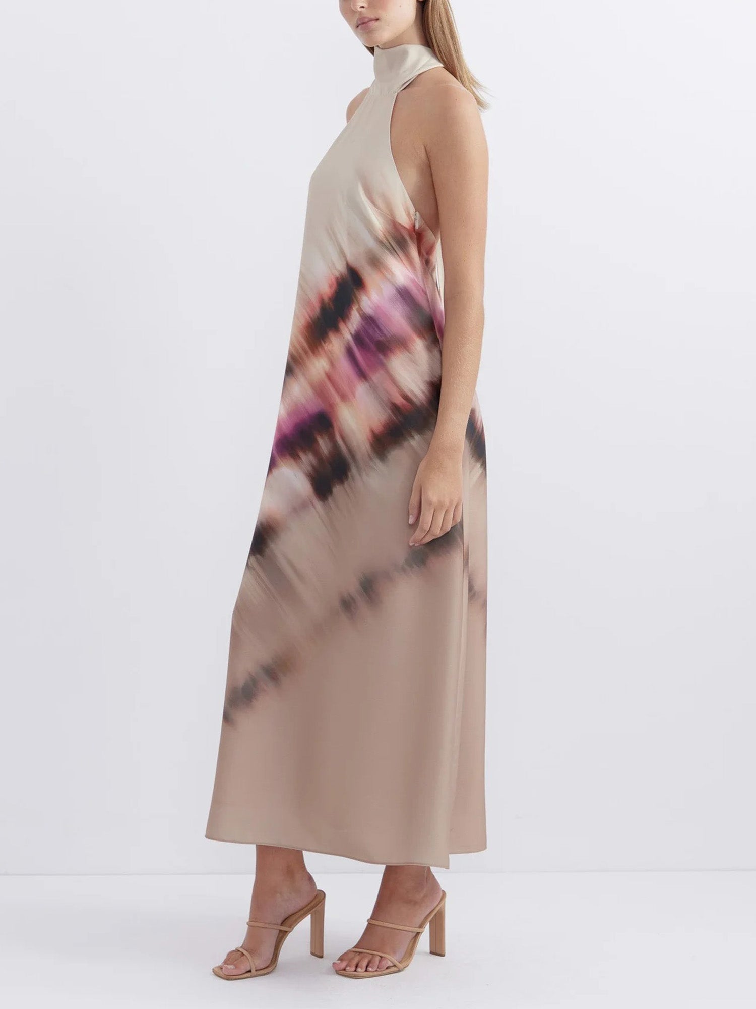 Blush Tide Halter Tie-Dye Maxi Dress