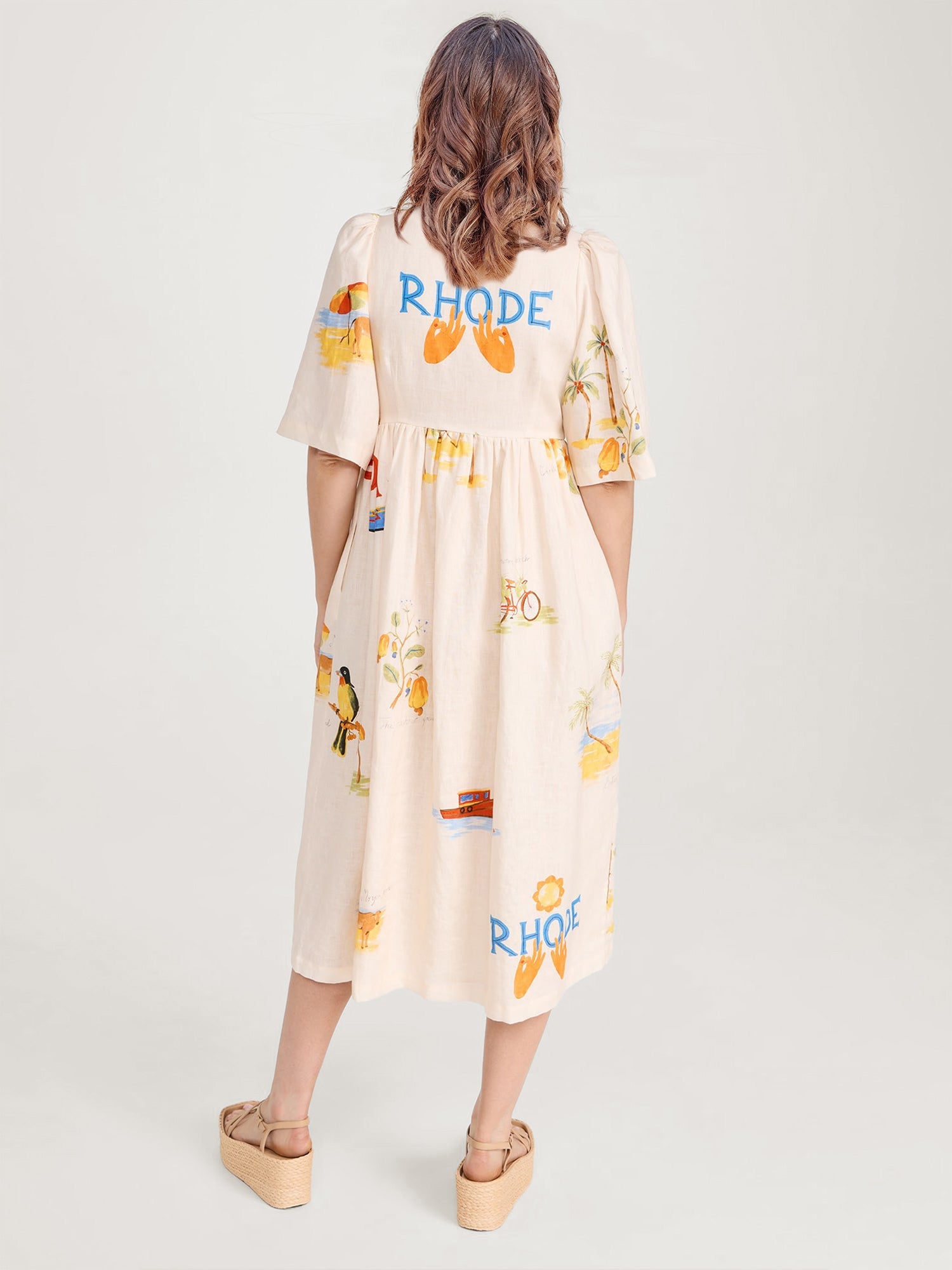 Vacation Floral Print Midi-Dress