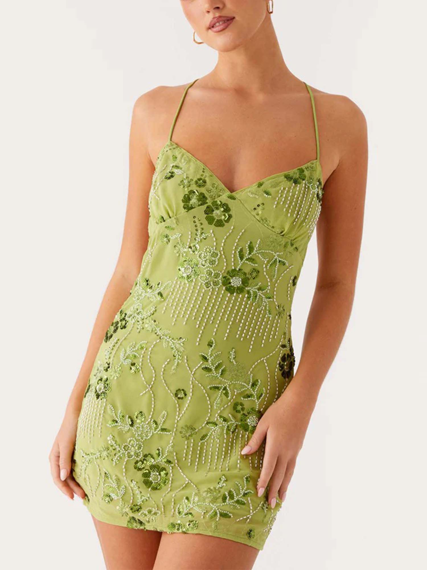 Green Lace Corset Mini Dress – Gretachic