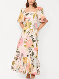 Gaun Maxi Bercorak Bunga Boho
