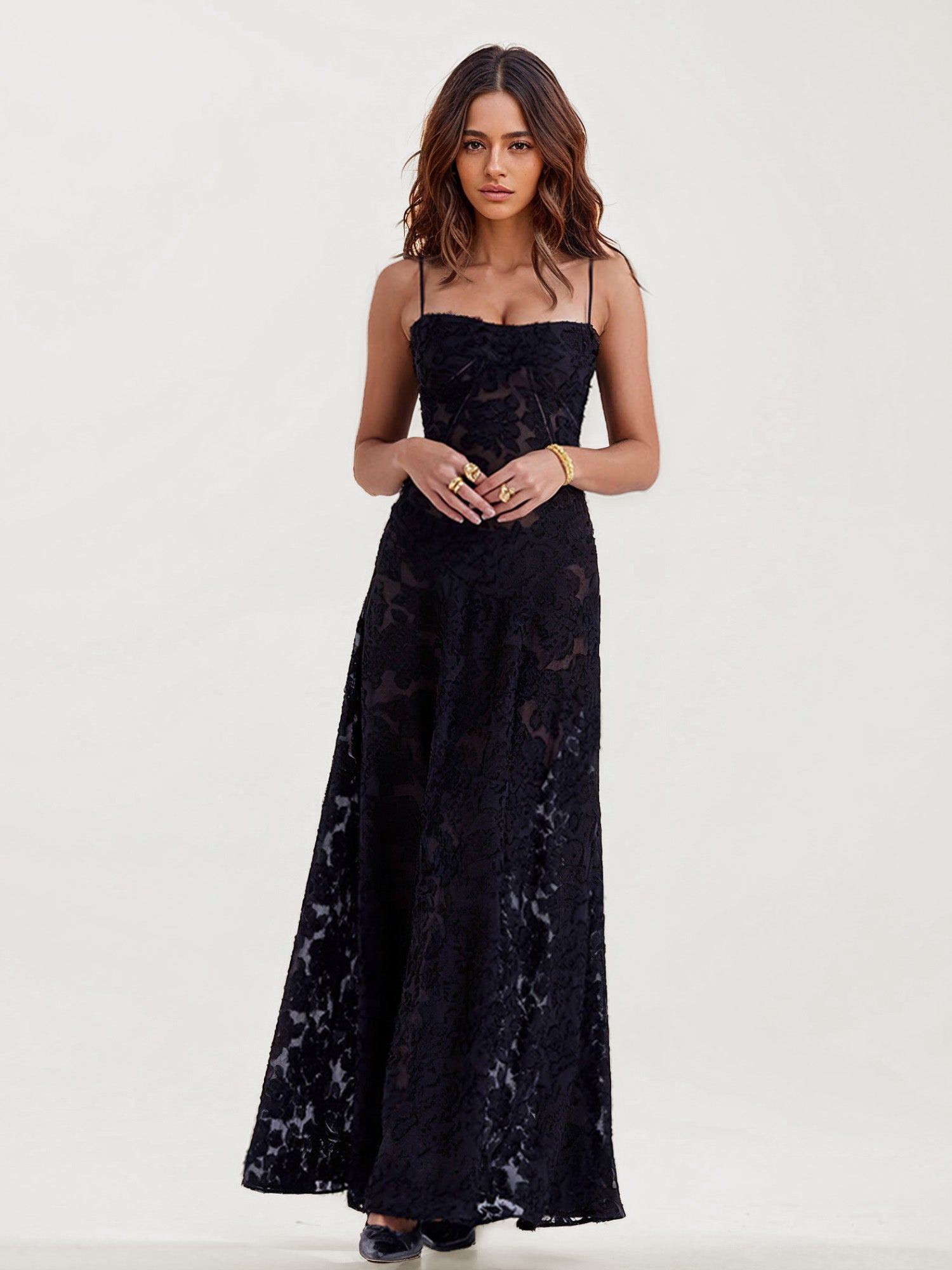 Black Lace Maxi Dress