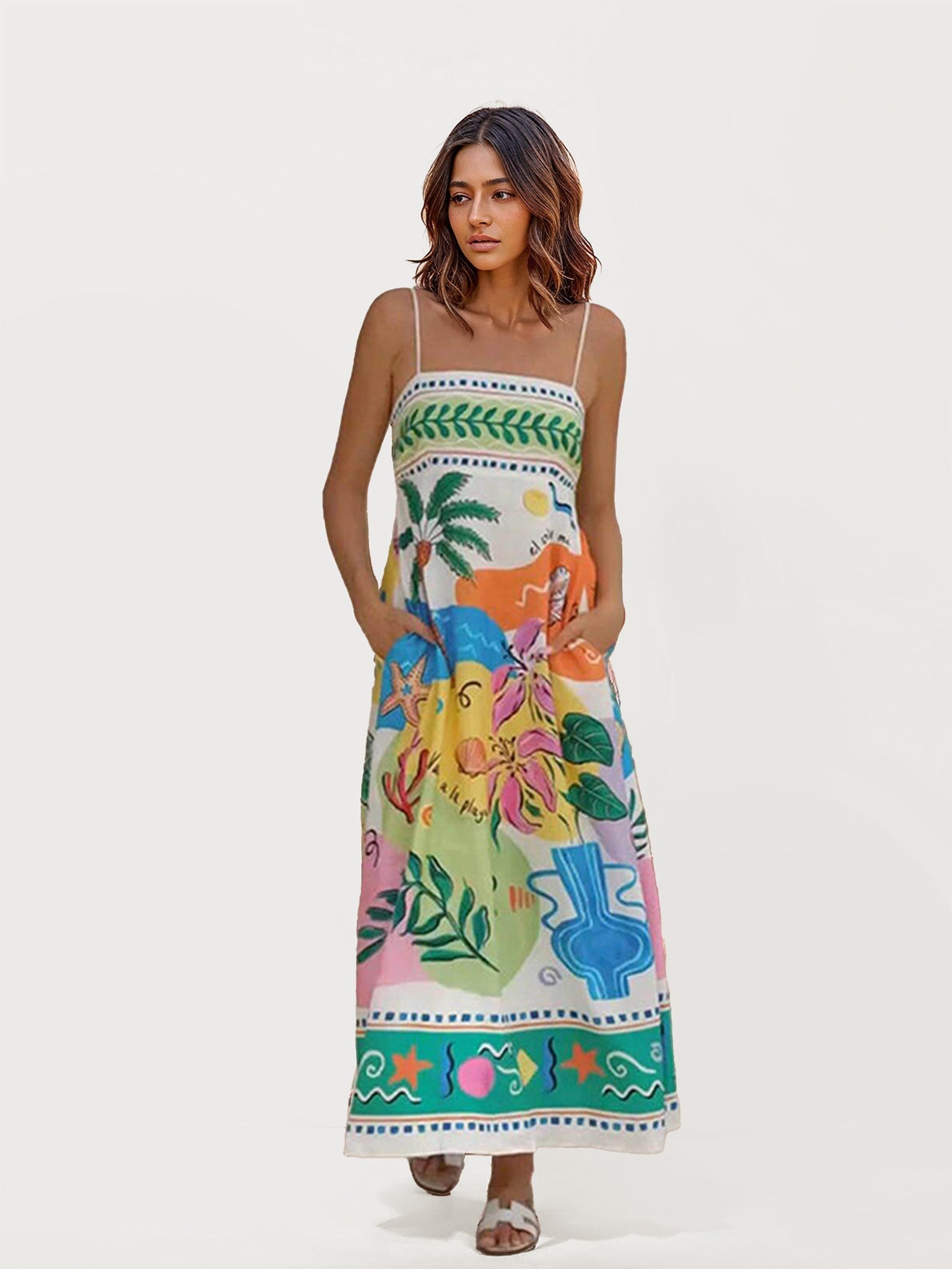Tropical Maxi Dress with Bold Prints