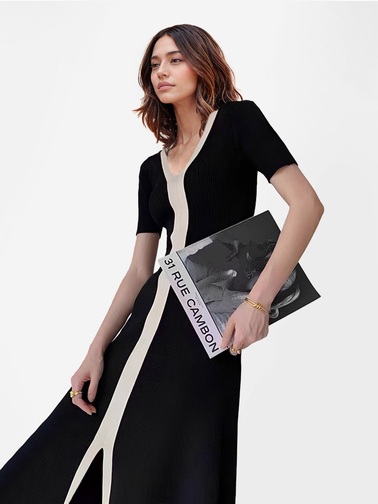 Color-Blocked Midi Dress