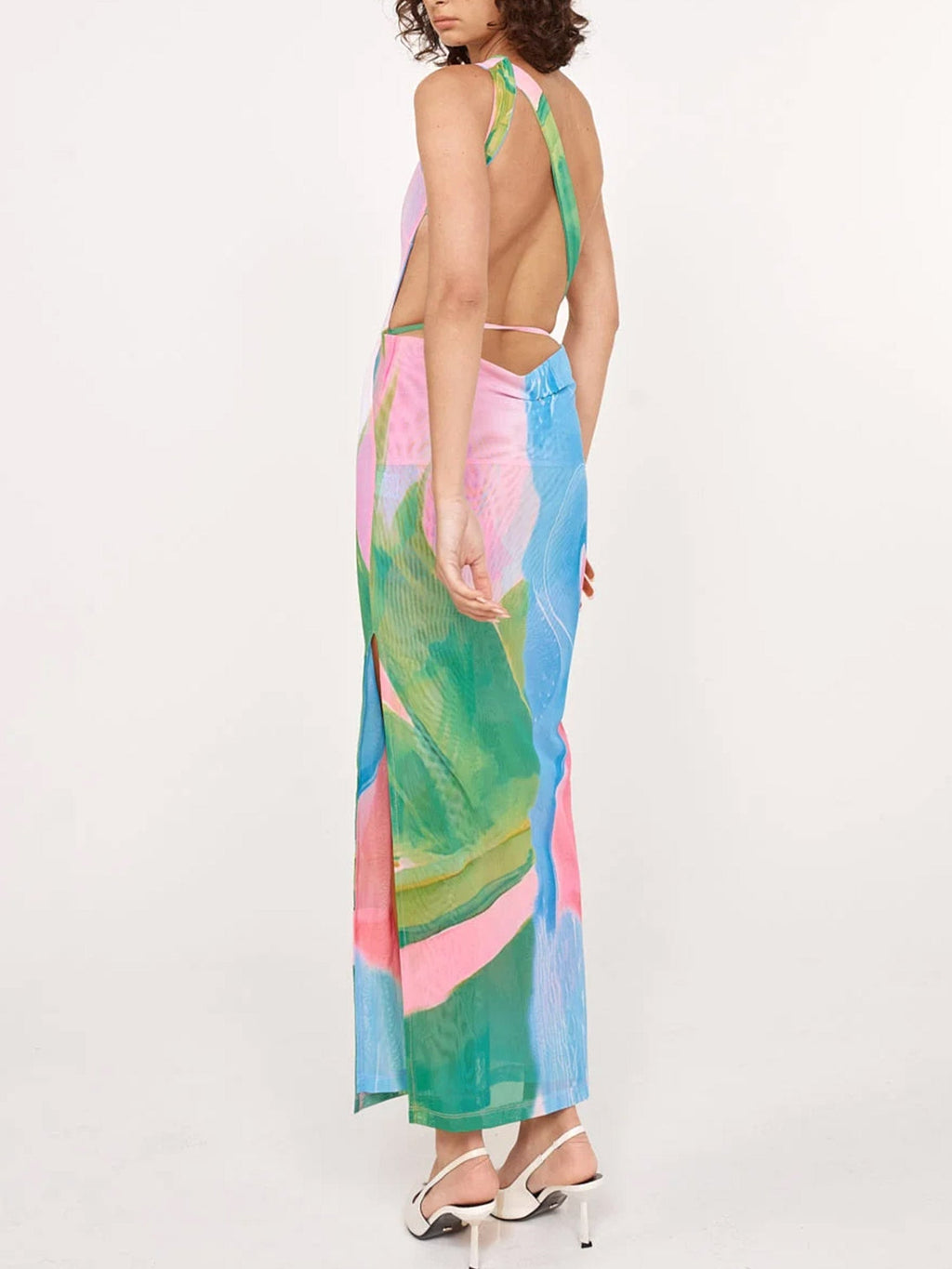 Abstract Floral Maxi Dress