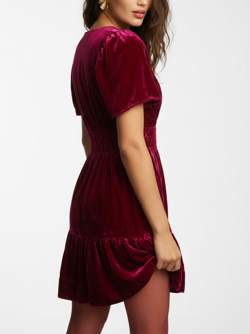 Red Ruffled Eclipse Mini Dress