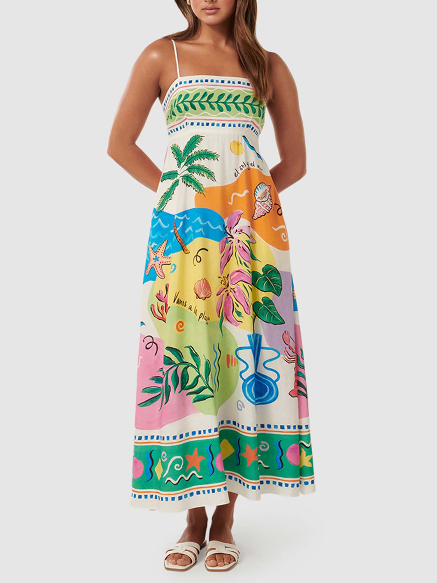 Tropical Maxi Dress with Bold Prints