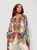 Tropical Floral Print Relaxed Shirt