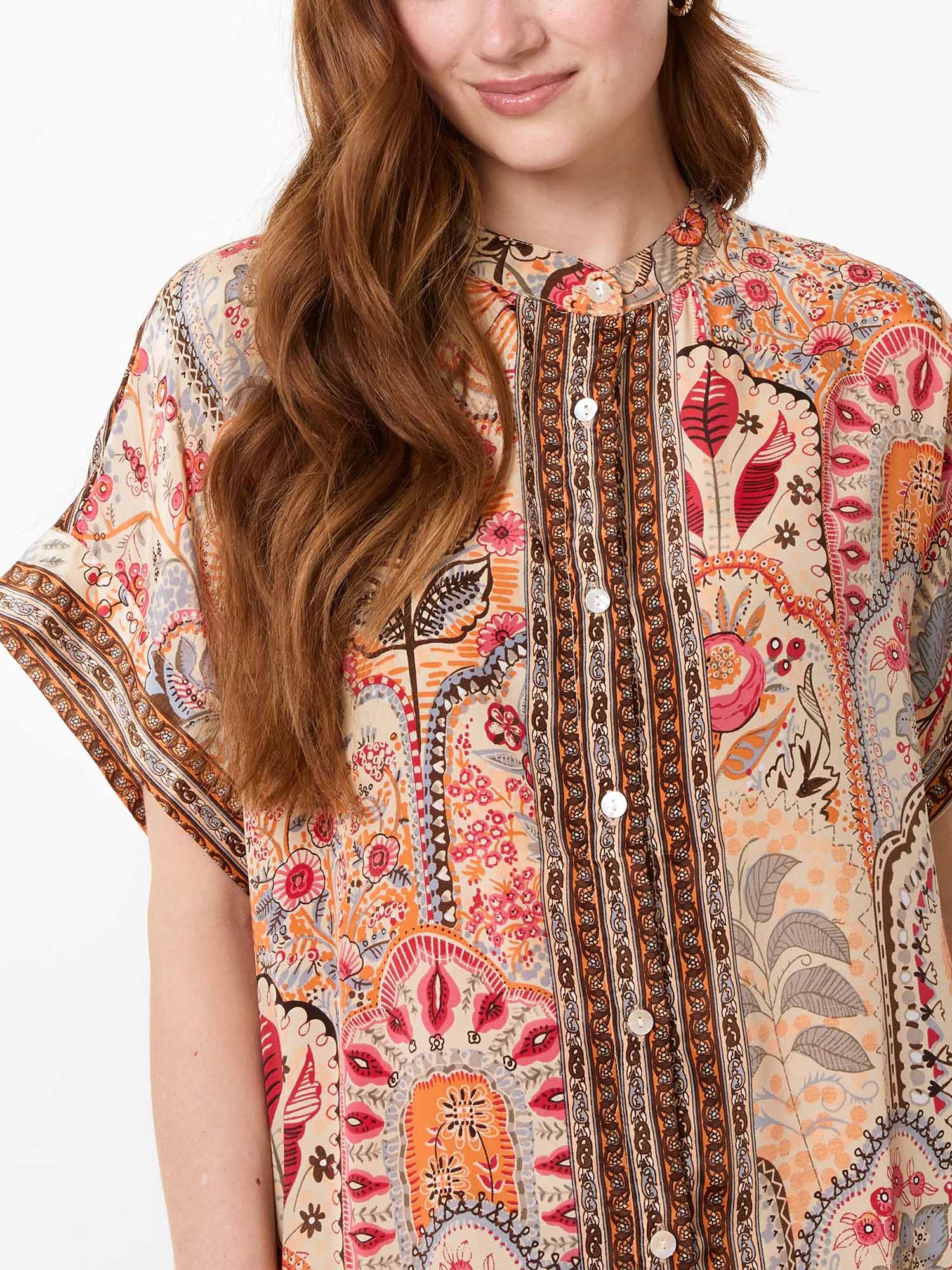Terracotta Paisley Camp Shirt