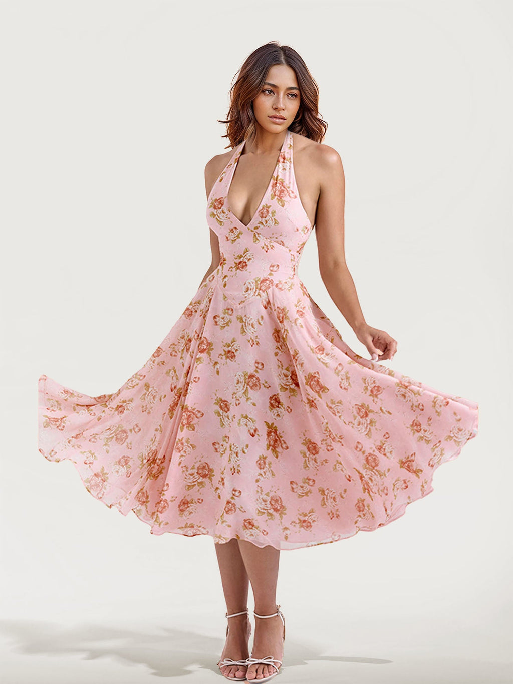 Floral Pattern Midi Dress for Elegance