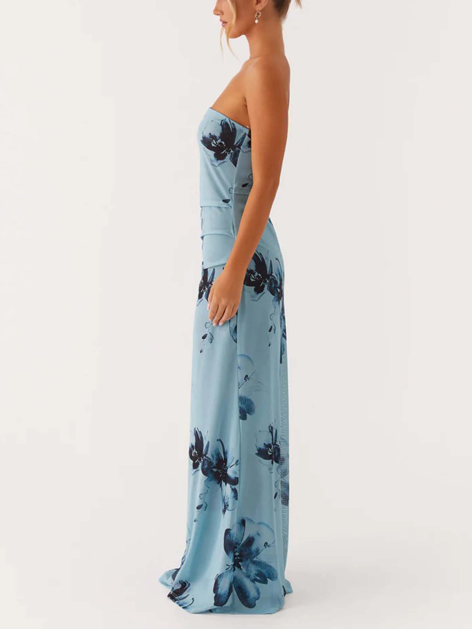 dusty blue floral maxi dress The Jonquil